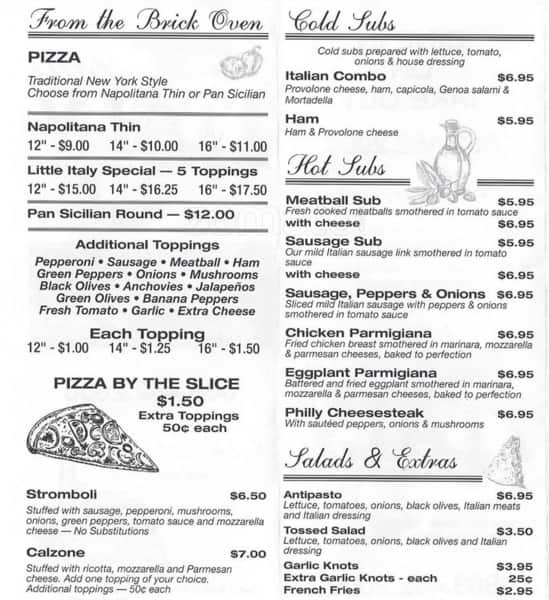 Menu at Little Italy Restaurant, Avon Park