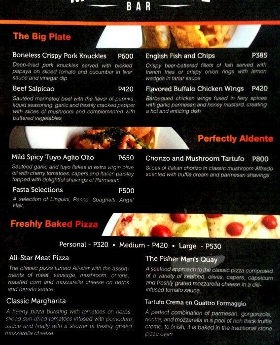 Mezzanine Bar B Hotel Quezon City Menu Zomato Philippines