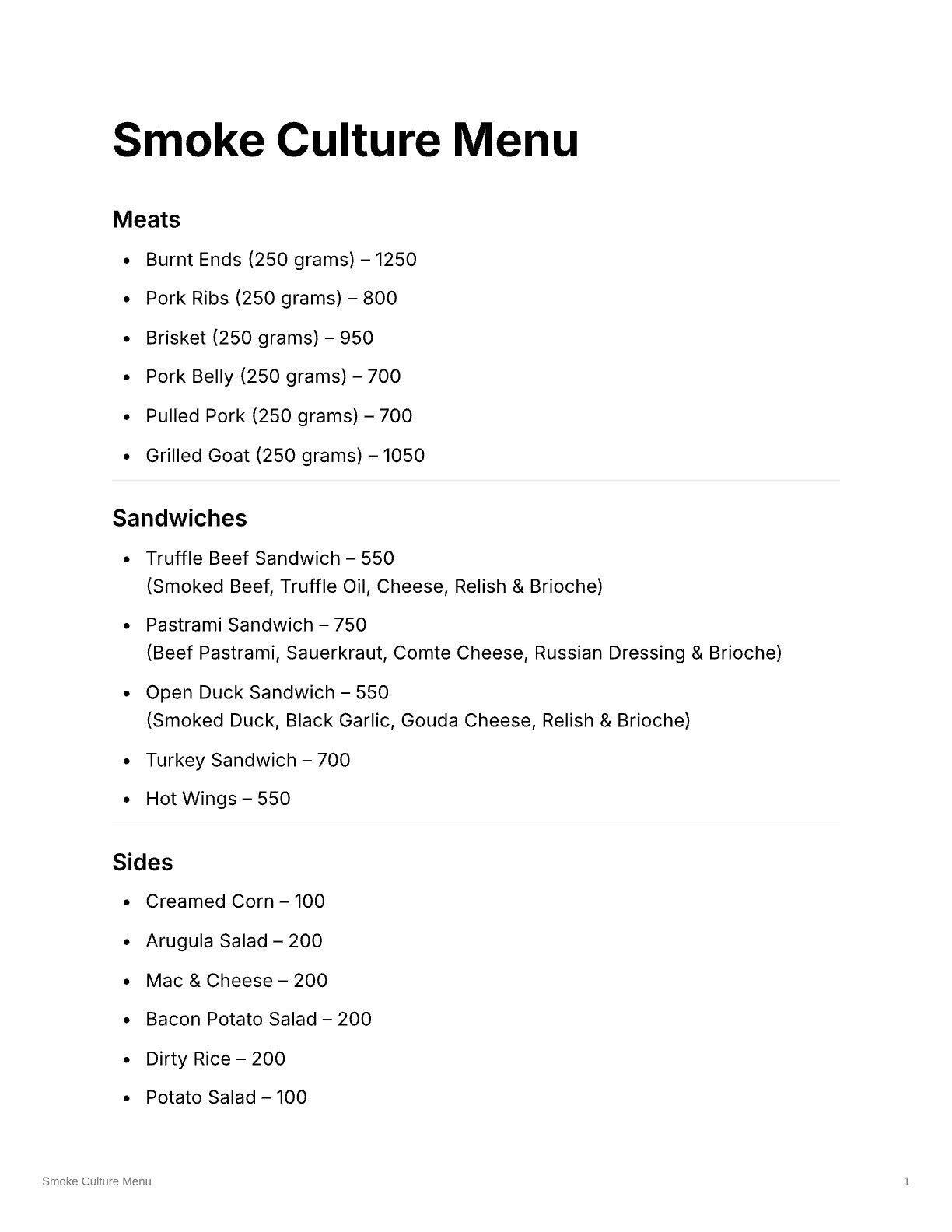 Menu