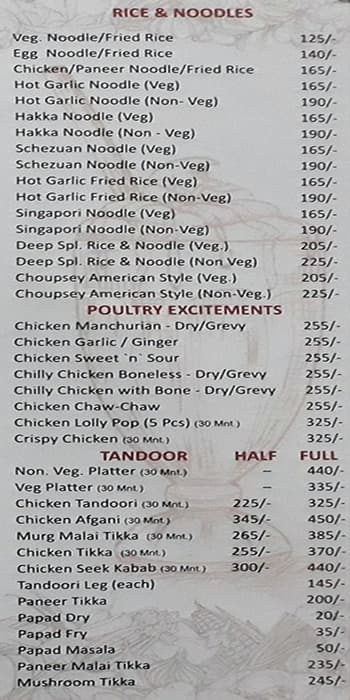The Foodie Goodie Restaurant menu
