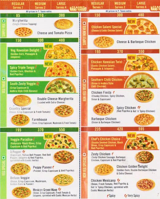 Domino's Pizza Menu, Menu for Domino's Pizza, Subhanpura, Vadodara - Zomato