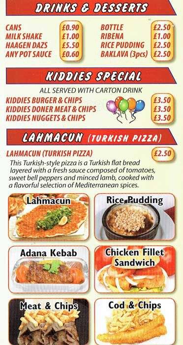 Perfect Kebab menu