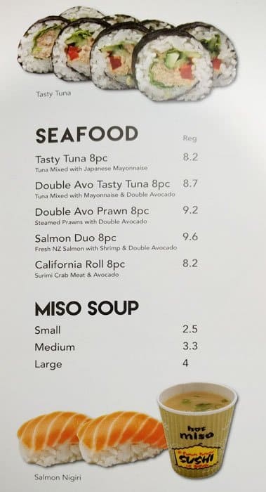 Menu at Bento Bowl cafe, Auckland