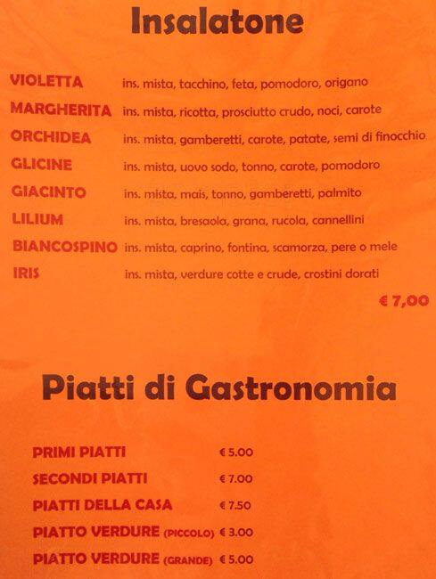 Menu di Bar L'incontro 