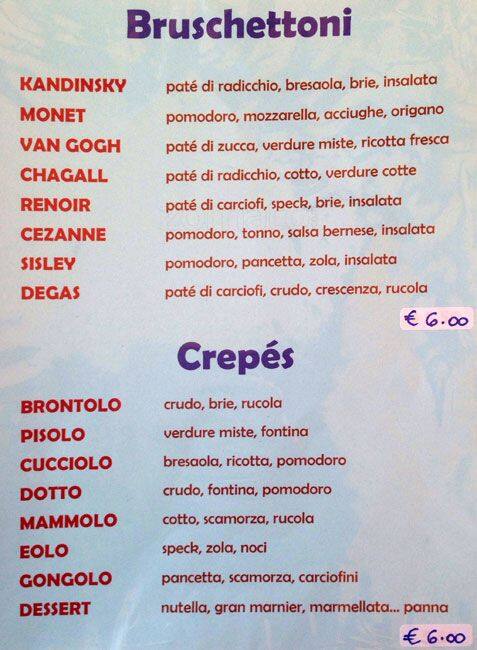 Menu di Bar L'incontro 