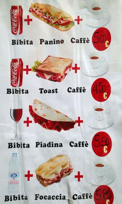 Menu di Bar Arcobaleno 