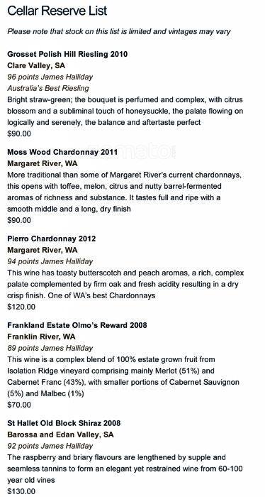 Red Manna Waterfront Restaurant Menu