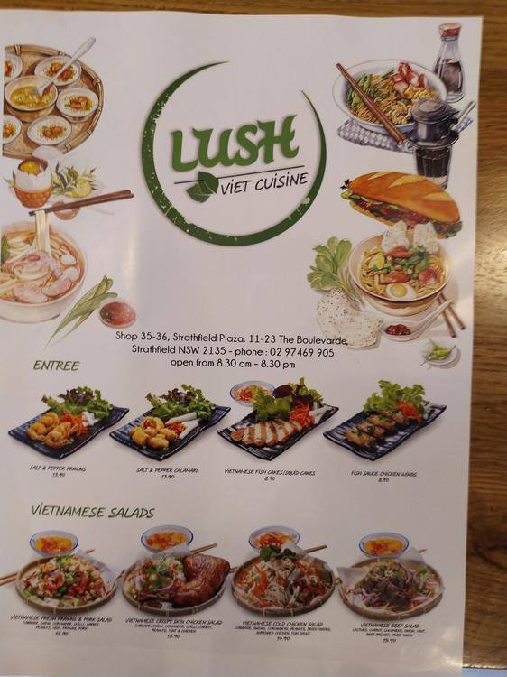 Menu at Lush Bowl ‘n Roll restaurant, Strathfield