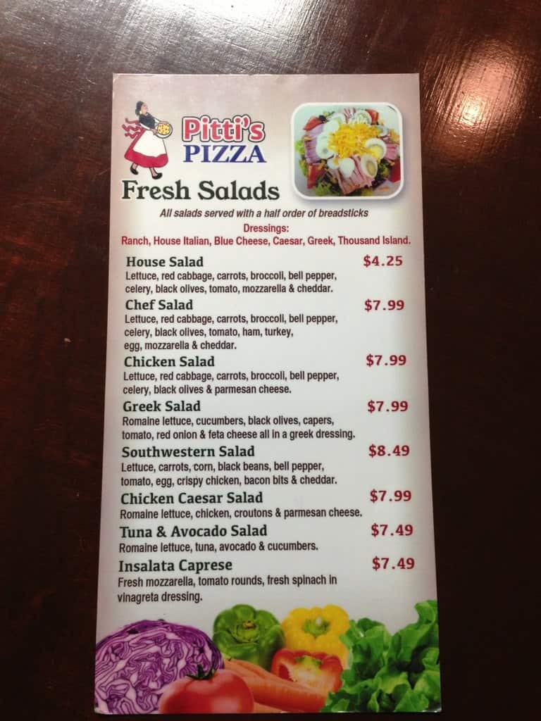 Carta del restaurante Pitti's Pizza, Brownsville, Palm Blvd STE 1