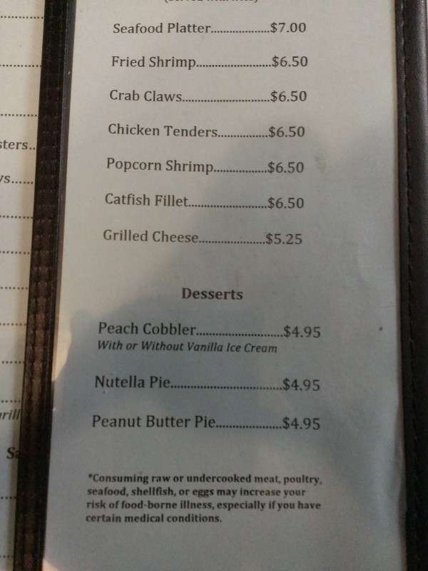 Menu at Blue Marlin Restaurant, Fairhope