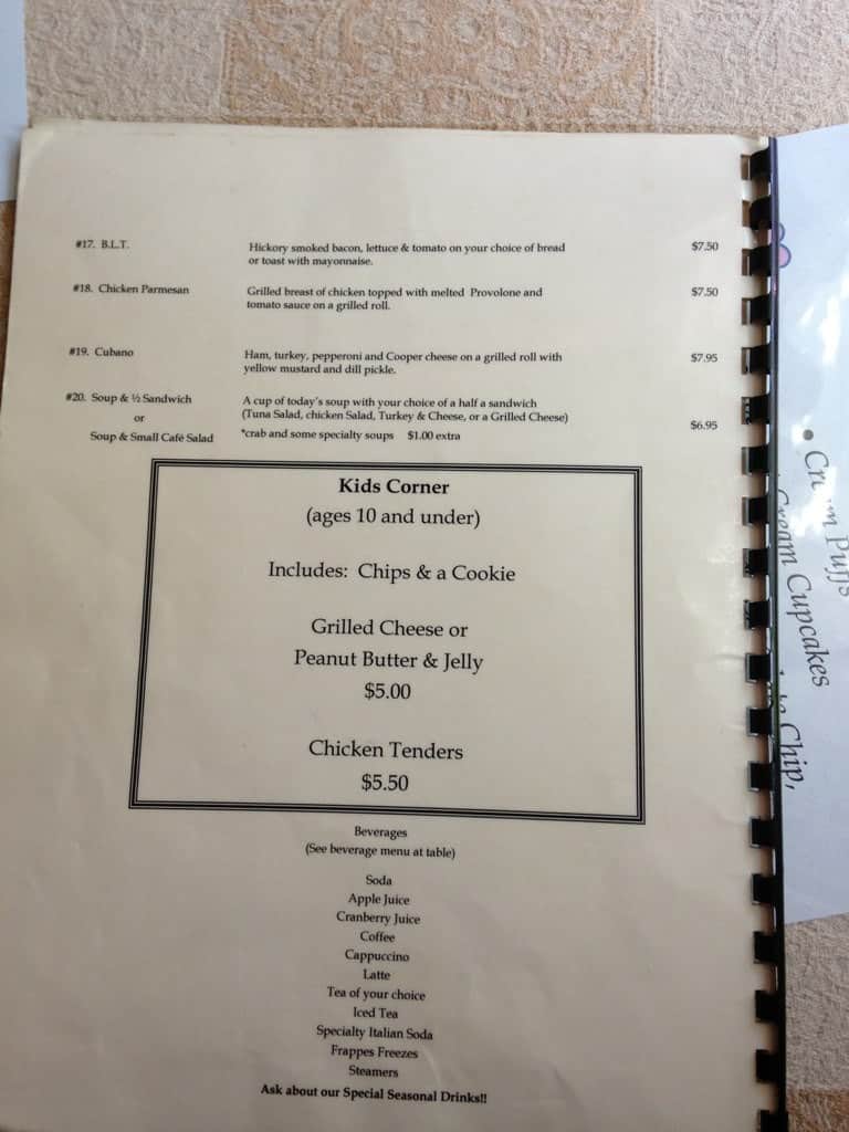 Menu at Old House Cafe, Dallas