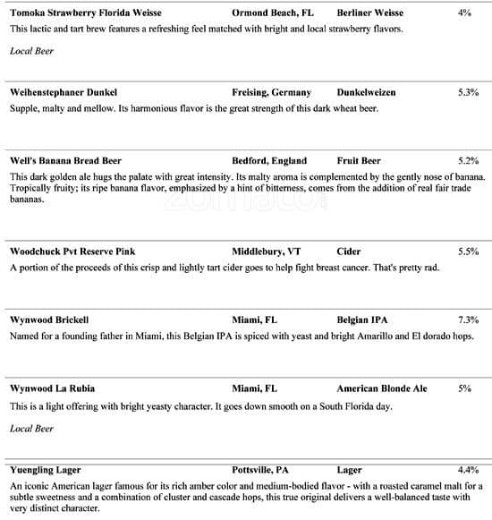 Menu at The Brass Tap pub & bar, North Naples