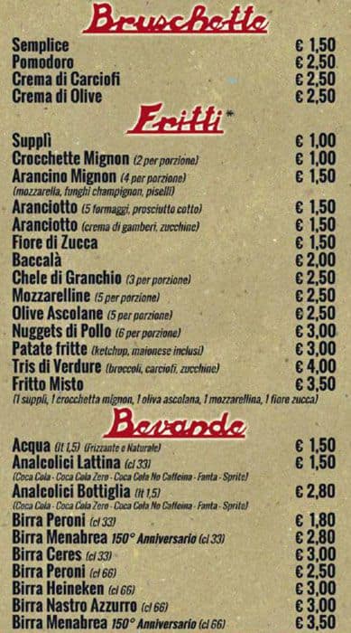 Menu di Pizza Special Roma Cipro 