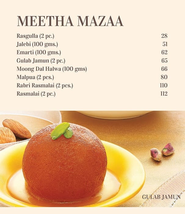 Haldiram's menu
