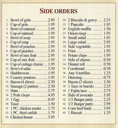 cafe menu house menus