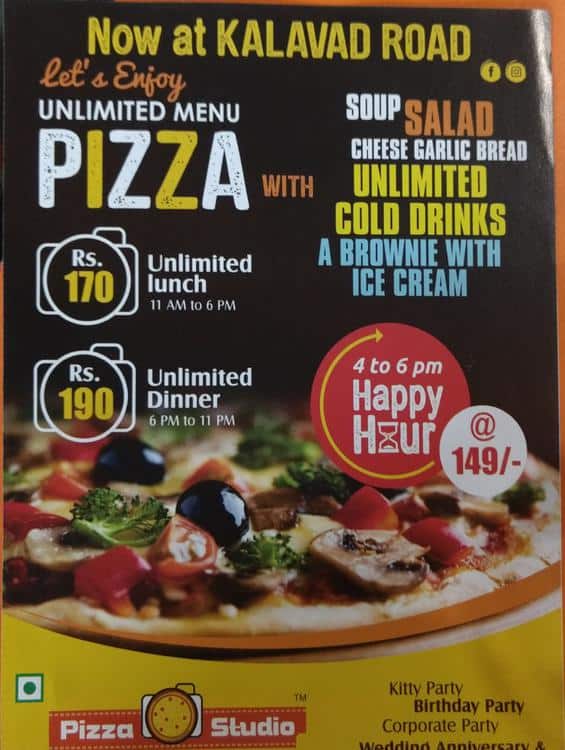 Menu of Pizza Studio, Mavdi, Rajkot