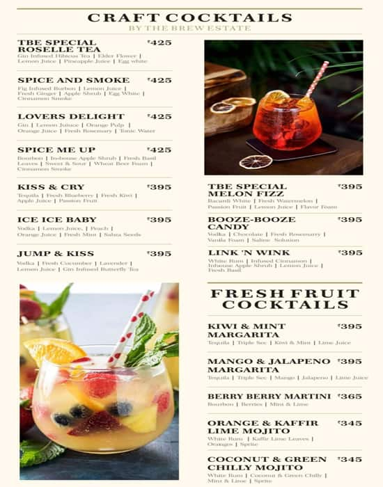 Menu at The Brew Estate Mohali, Sahibzada Ajit Singh Nagar, SCO 4