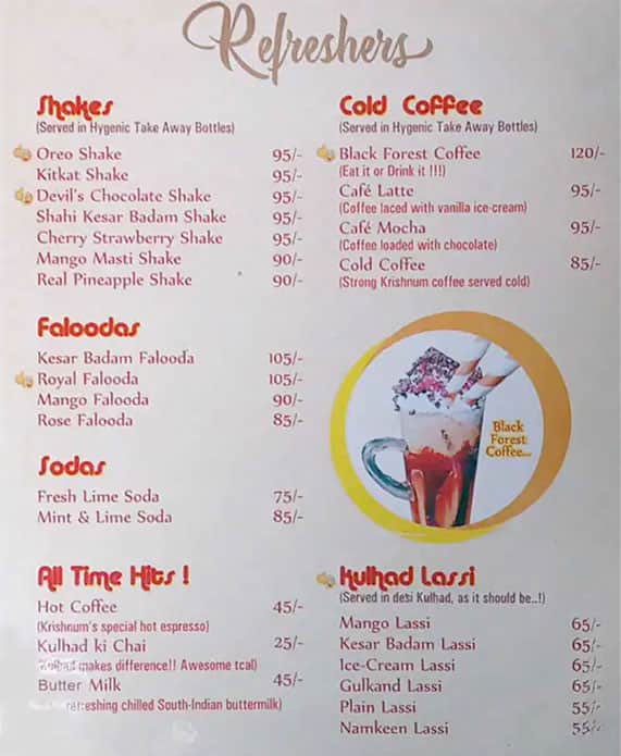 Krishnum Restaurant menu