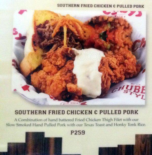 Carta de Chubby's Rib Shack