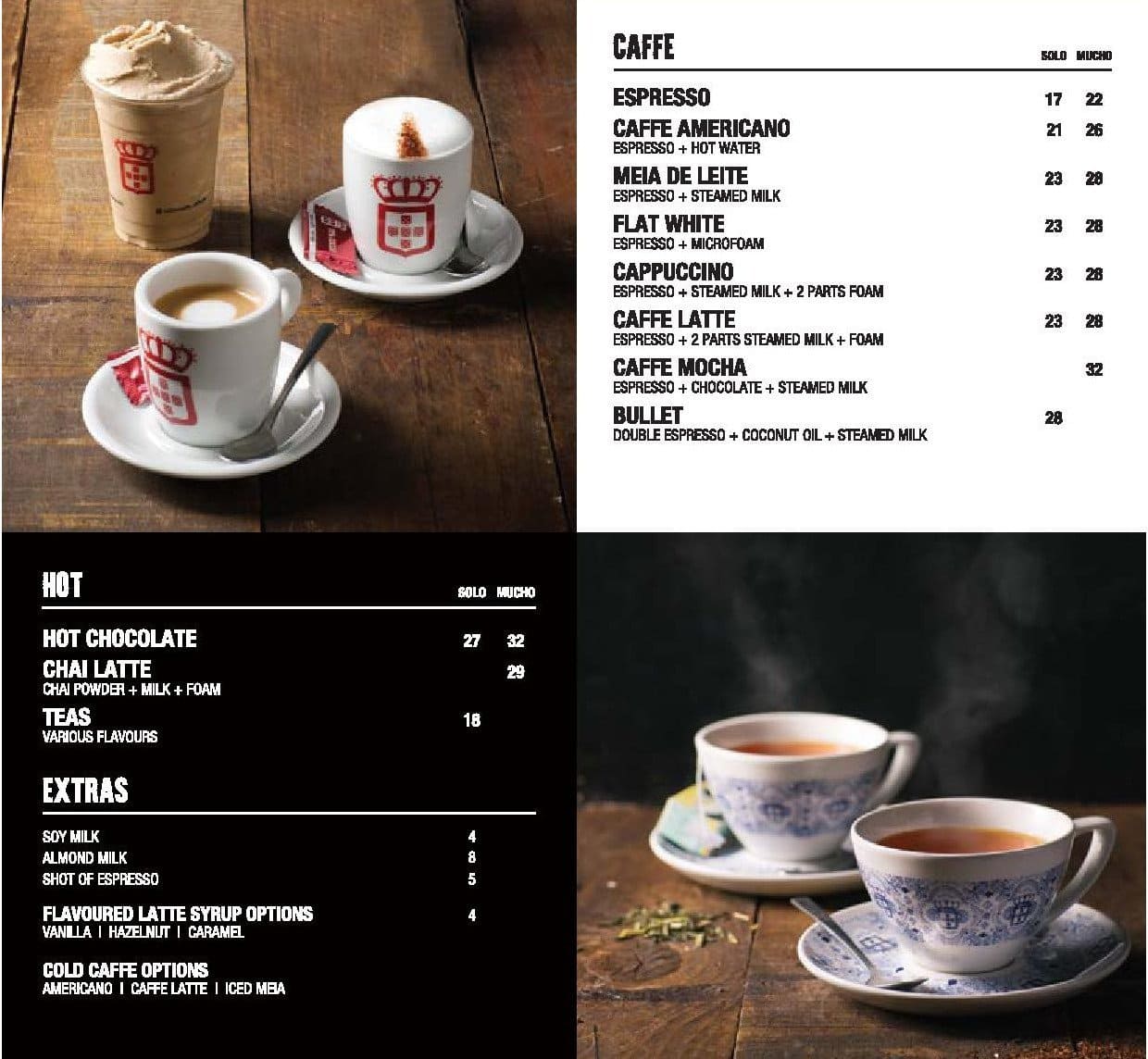 Del sur cafe menu