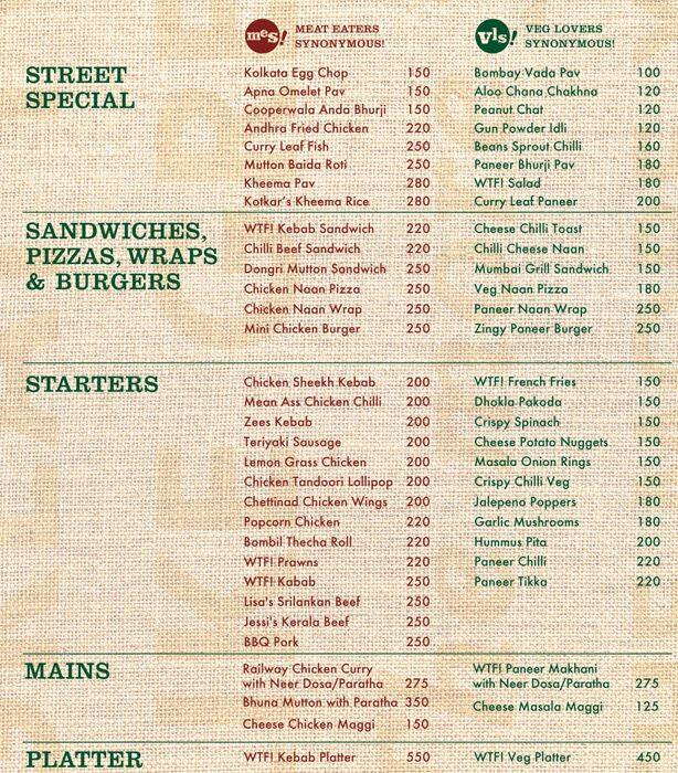 WTF menu