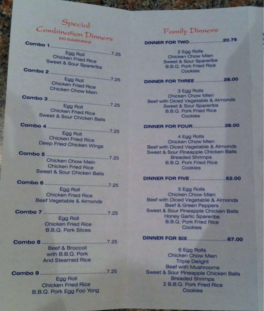 Menu at Pan MAI Restaurant,