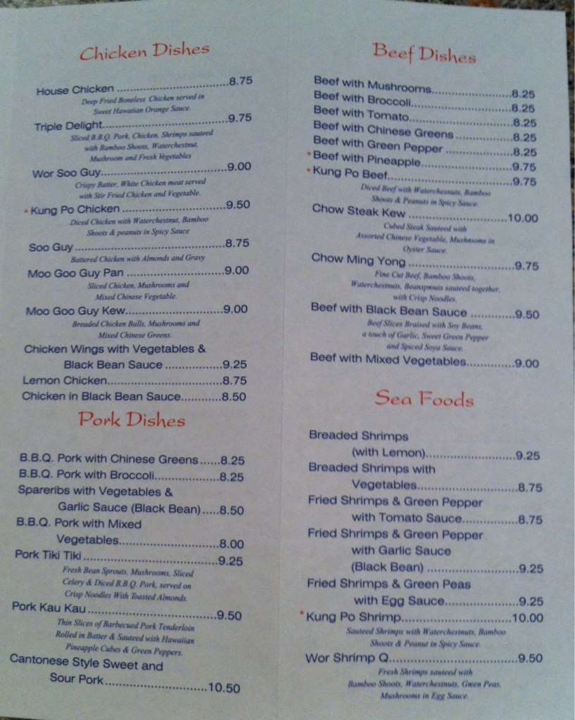 Menu at Pan MAI Restaurant,