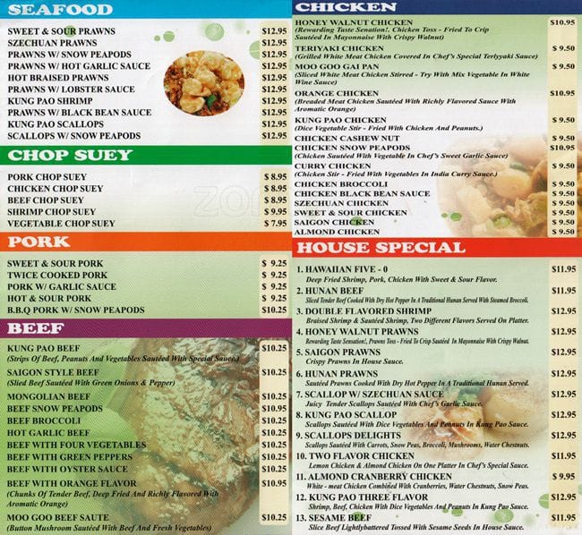 Saigon Gardens Menu, Menu for Saigon Gardens, Marysville, Marysville ...