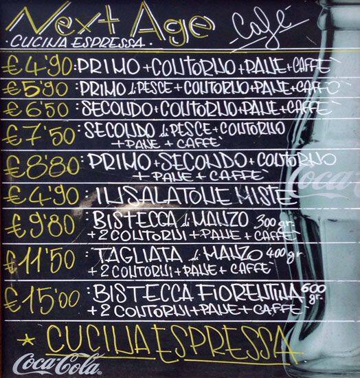 Menu di Next Age café 