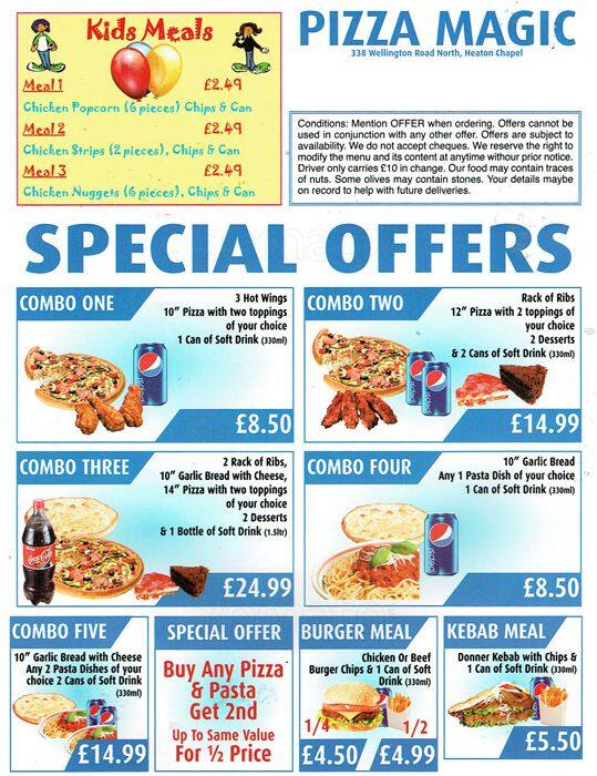 Pizza Magic menu