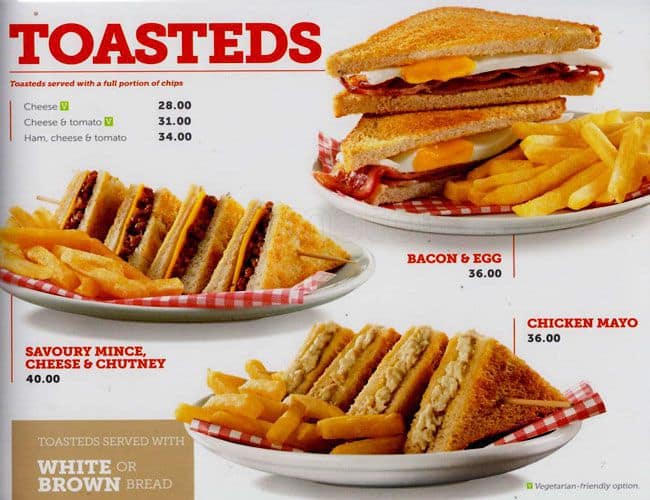 Speisekarte von Wimpy restaurant, Berea, Shop G7