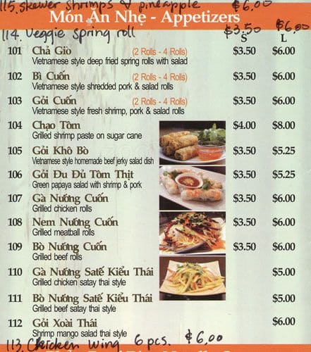 super bowl pho restaurant menu