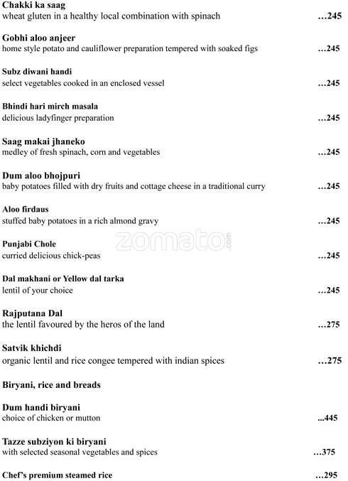 Conversation Restaurant Jaipur menu