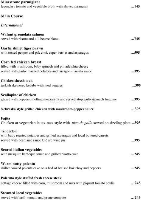 Conversation Restaurant Jaipur menu