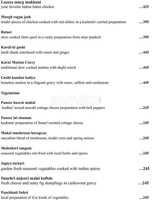 Conversation Restaurant Jaipur menu