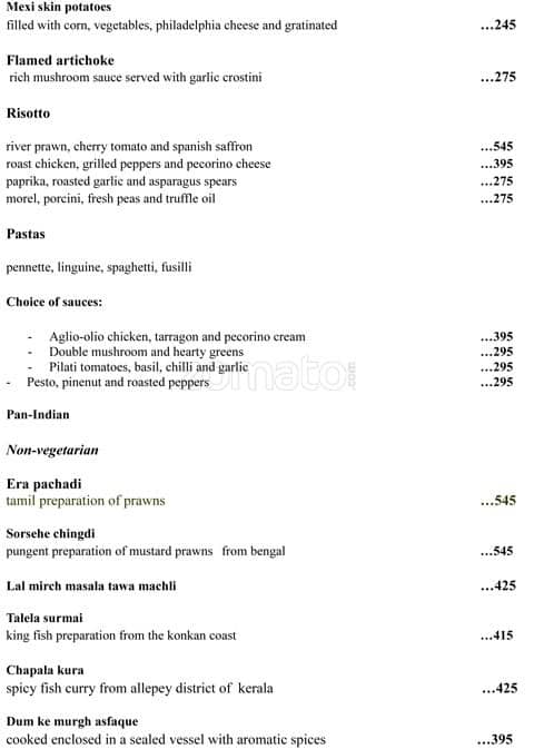 Conversation Restaurant Jaipur menu