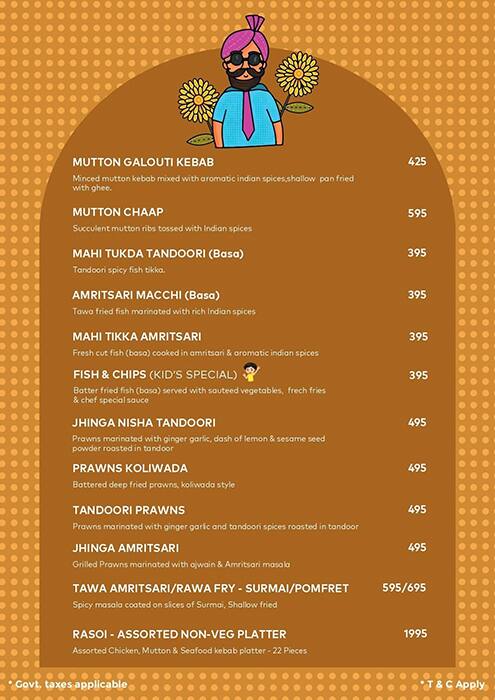Satguru's Punjabi Rasoi menu