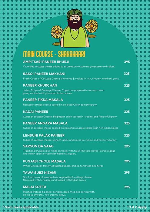 Satguru's Punjabi Rasoi menu