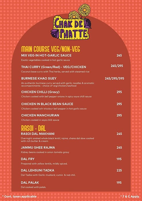 Satguru's Punjabi Rasoi menu