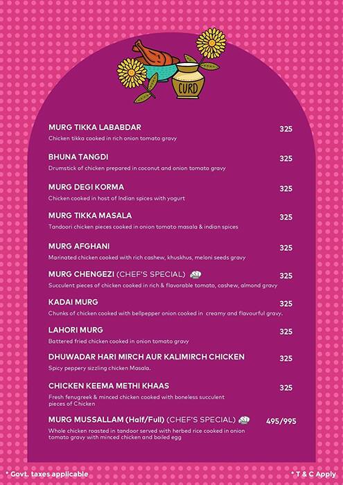 Satguru's Punjabi Rasoi menu