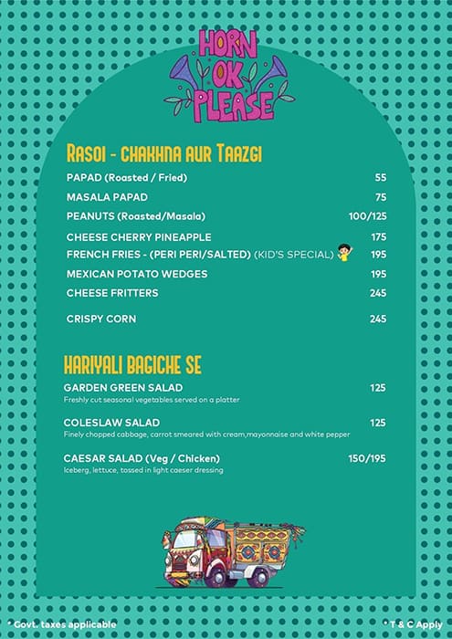 Satguru's Punjabi Rasoi menu