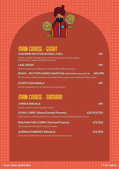 Satguru's Punjabi Rasoi menu