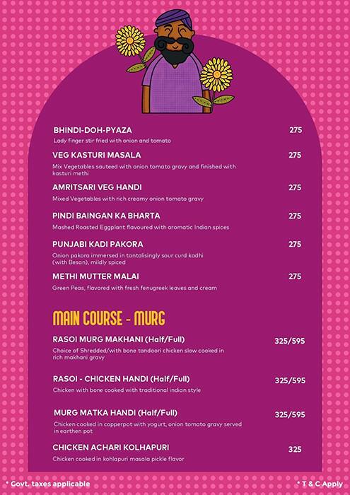Satguru's Punjabi Rasoi menu
