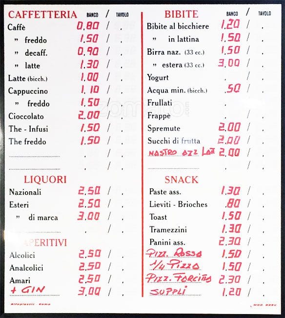 Menu di Gatto Bianco 