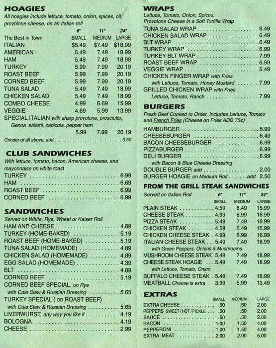 West Goshen Deli & Restaurant Menu Urbanspoon/Zomato