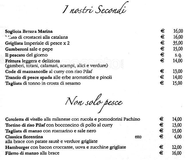 Menu di brezzamarina 