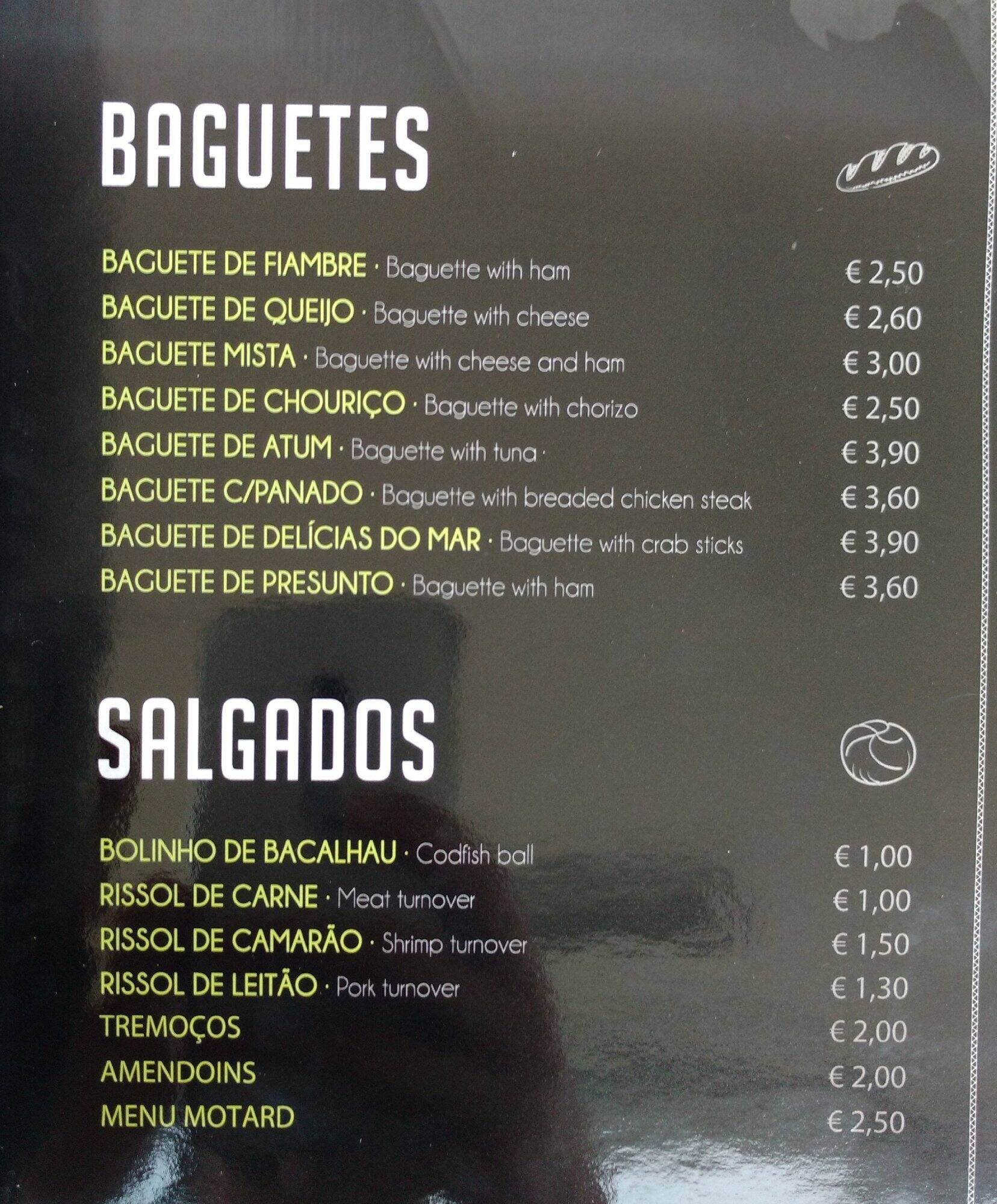 Menu Em Natas D Ouro Caf Vila Nova De Gaia Avenida Ramos Pinto Loja