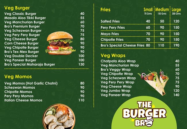 Menu Of The Burger Bro, Kalyan, Thane