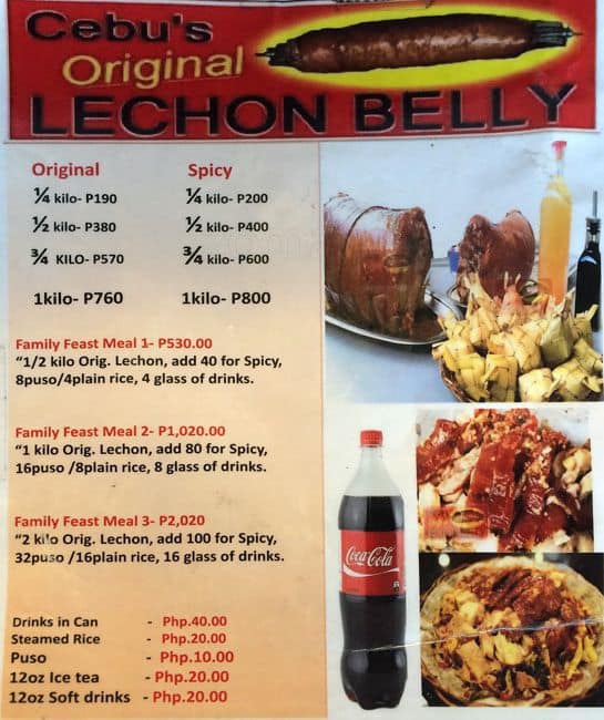 Menu At Cebu S Original Lechon Belly Restaurant Lapu Lapu City Super ...