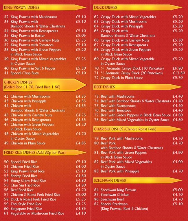 Ling Tung Menu Menu For Ling Tung Stechford Birmingham